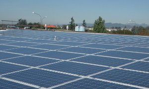 photovoltaic system in an industrial warehouse